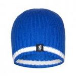 Royal Blue & White Cashmere Beanie Hat