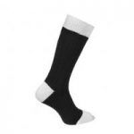 Black & White Wool Cashmere Blend Football-Style Socks