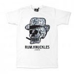 Rum Knuckles White T-Shirt Snake Skin Skull Print
