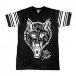 Rum Knuckles Black T-Shirt Wolf Stripe Print