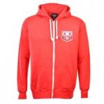 Southampton 1960’s style Zipped Hoodie –  Red
