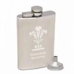 Personalised Wales Rugby Union Hipflask 8oz